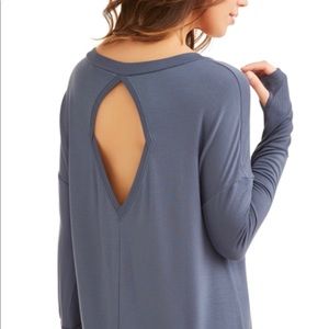Long sleeve open back top